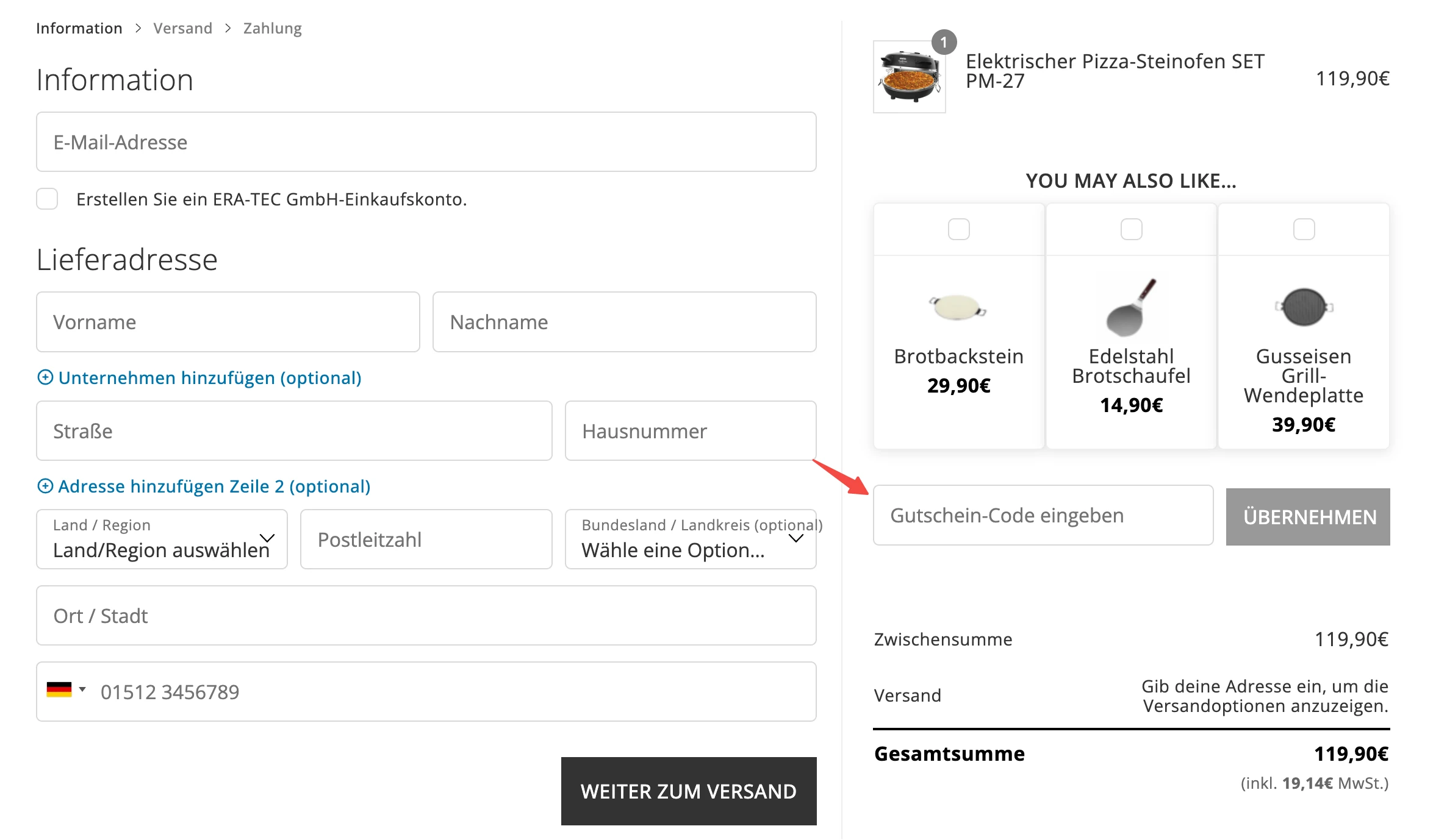 3. Find the coupon field and paste the code on All About Learning Press.