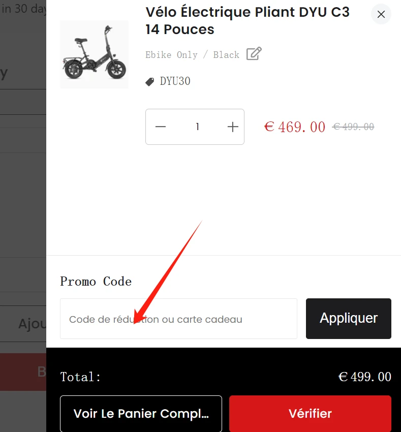 3. Recherchez le champ du coupon et collez le code sur Buybestgear.