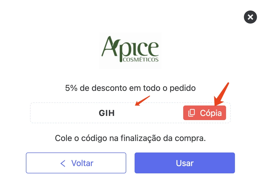 2. Clique em “Copiar“.