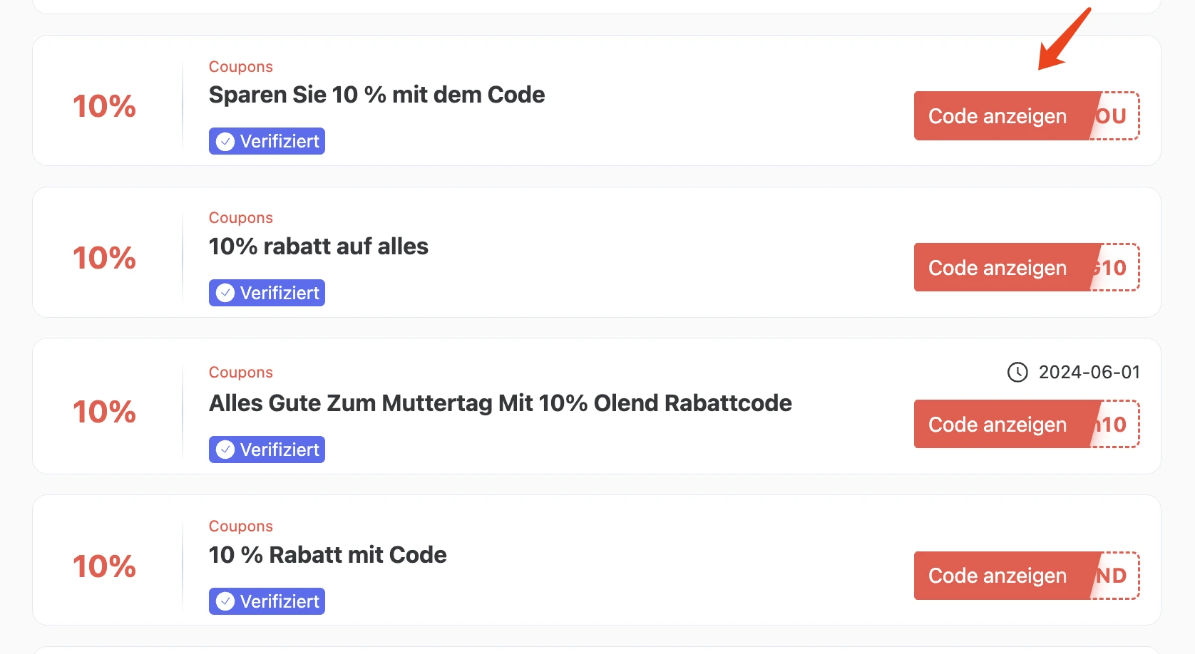 1. Klicken Sie auf "Code anzeigen".