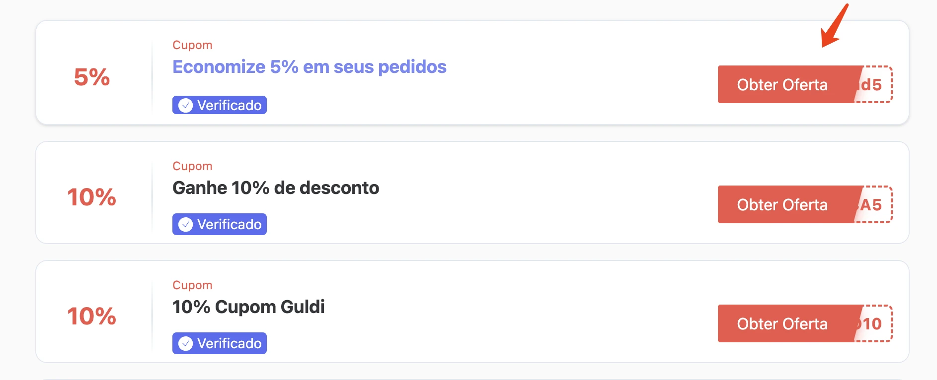 1. Clique em “Obter Cupom“.