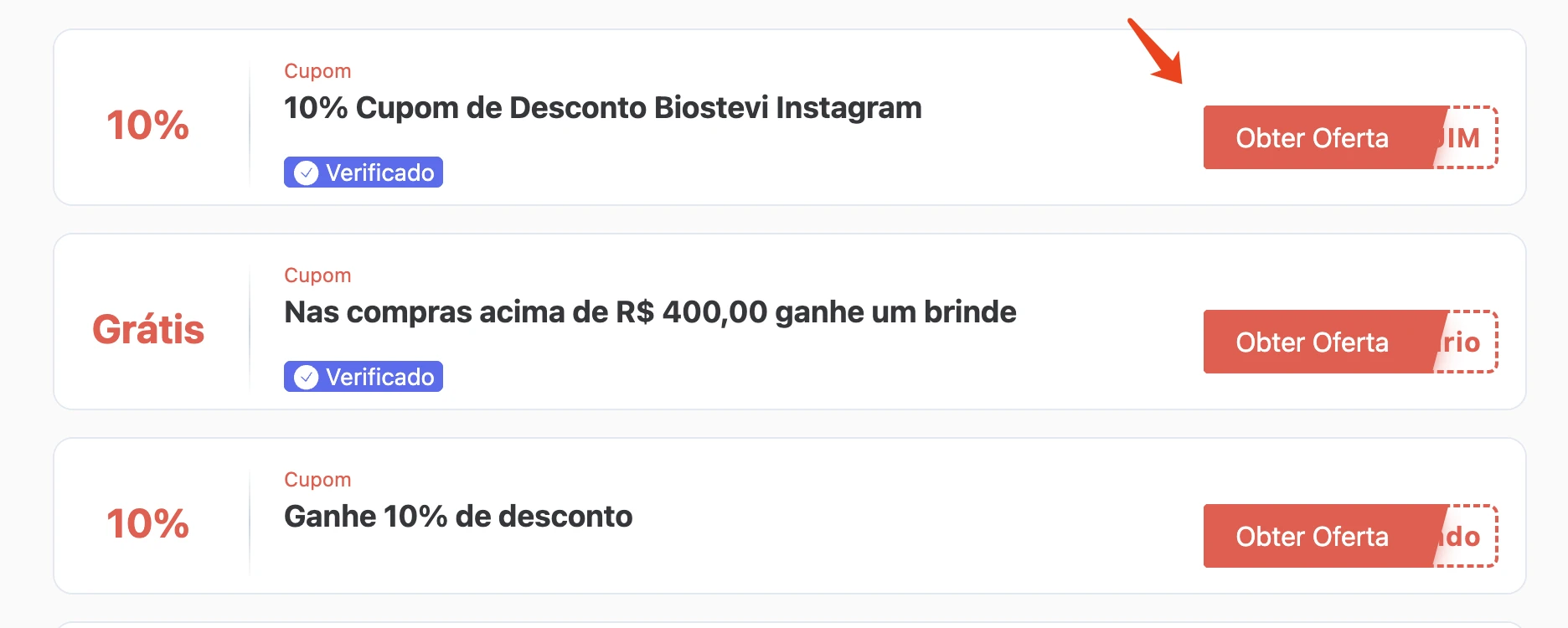 1. Clique em “Obter Cupom“.