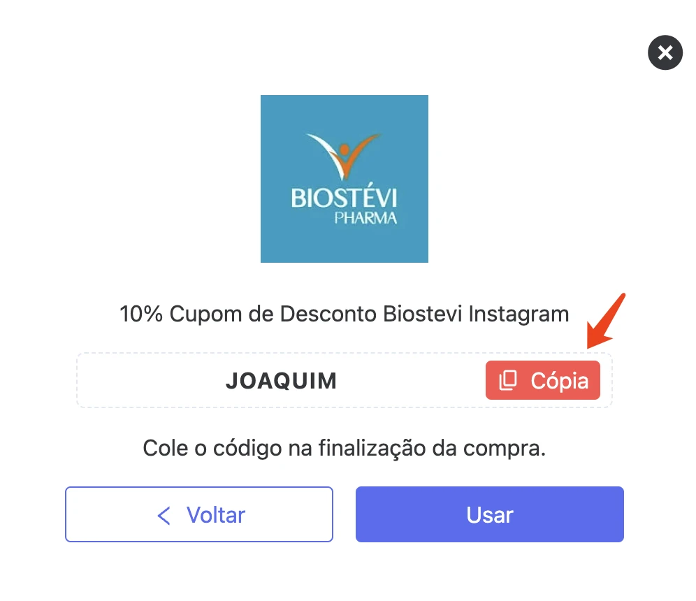 2. Clique em “Copiar“.